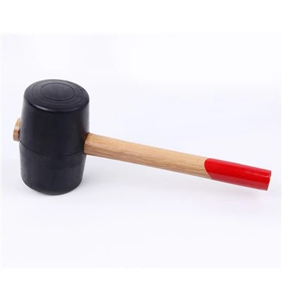 Black Rubber Mallet with Wood Handle