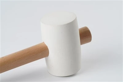 White Rubber Mallet with Wood Handle